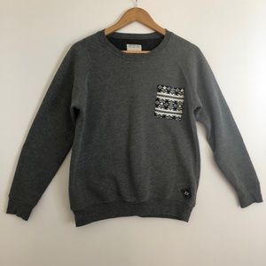 Grey Sweatshirt with Knit Pocket